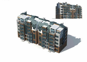 西方多層住宅樓建筑群3D模型 現(xiàn)代城市肌理的數(shù)字化呈現(xiàn)